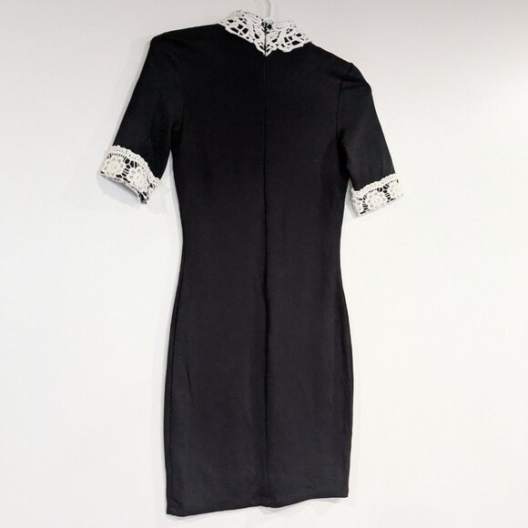 *3/$10* BNWT Revamped Lace Collar Dress Black White Size Small - Picture 4 of 6